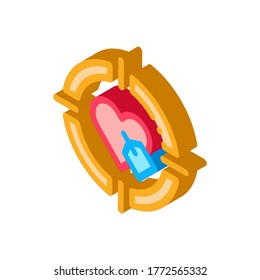 Heart Target Icon Vector. Isometric Heart Target sign. color isolated symbol illustration