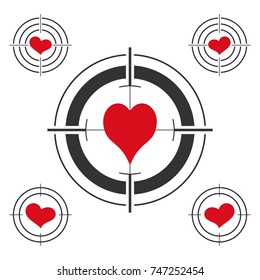 Heart and target. Love heart.