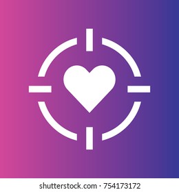 Heart target outline icon illustration isolated vector sign symbol