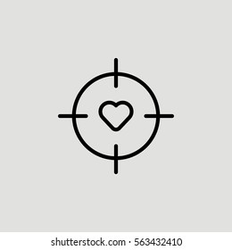 Heart Target Outline Vector icon