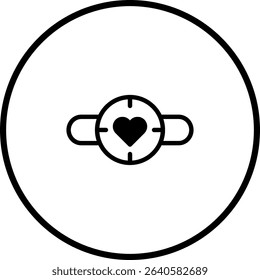 Heart in Target Scope: Love, Precision, and Focus on Affection in a Minimalist Design