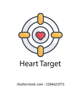 Heart Target vector Filled Outline Icon Design illustration on White background. EPS 10 File 