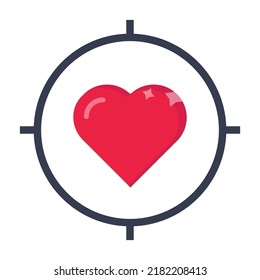 Heart Target Vector icon which is suitable for commercial work and easily modify or edit it

