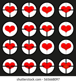 heart, targeted at heart, reticule, viewfinder, target graphics,