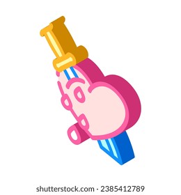 heart tattoo art vintage isometric icon vector. heart tattoo art vintage sign. isolated symbol illustration