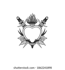 A heart. Tattoo heart. Can be used as a sketch of a tattoo.