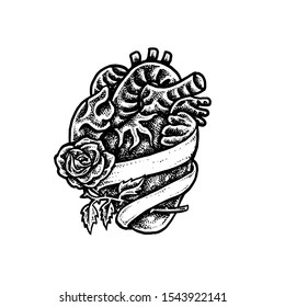 Heart Tattoo Design dots work