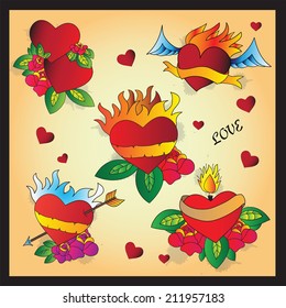 Heart Tattoo Design - flash set