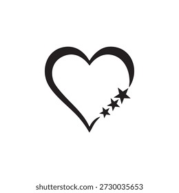 Heart tattoo designs with star vector illustration, edgy and stylish artwork, perfect for tattoo ideas, love-themed designs, fashion projects, and creative artwork.