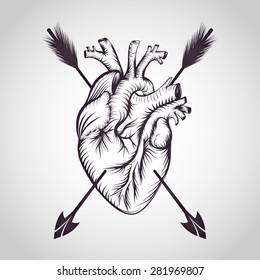 Heart tattoo logo vector