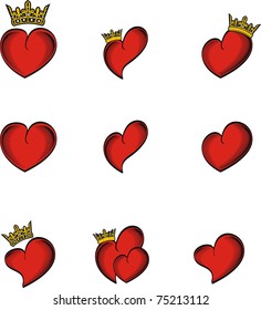 heart tattoo sticker set in vector format