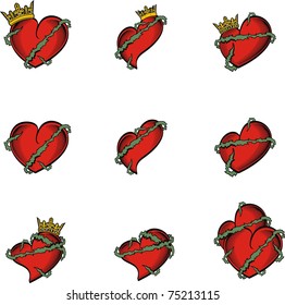 heart tattoo sticker set in vector format