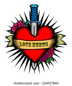Heart in tattoo style.