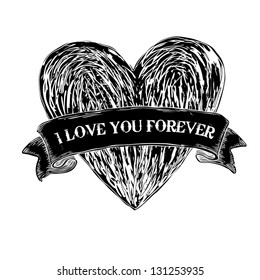 Tatuaje al corazón. Vector, EPS8