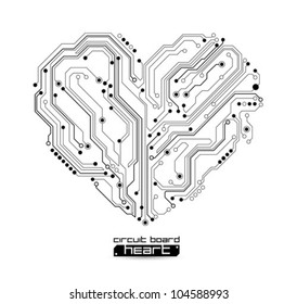 heart technology vector background