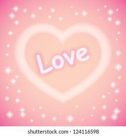 heart. tender pink background eps10