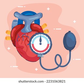 heart and tensiometer measure tool