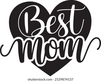 a heart with text best mom on it.