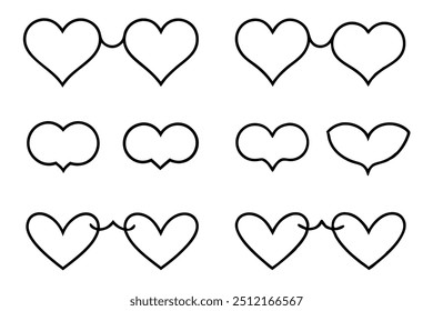 Heart Text Divider Line Art for Stylish Presentation