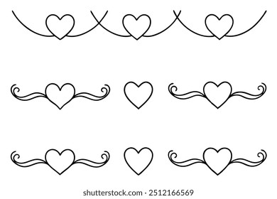 Heart Text Divider Line Art for Modern Aesthetics