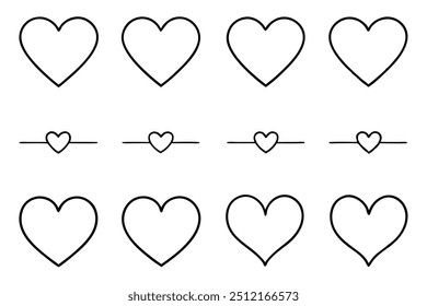 Heart Text Divider Line Art Enhancing Your Layout