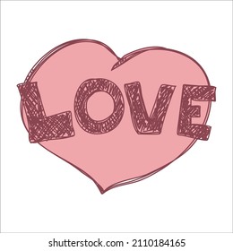 heart text love shape letter scetch