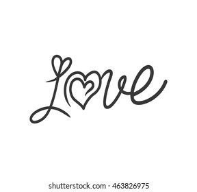 heart text love shape letter icon. Isolated and flat illustration. Vector graphic