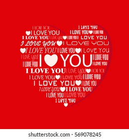Heart with text I love you inside