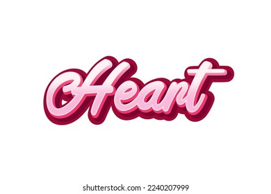 Efecto de estilo de texto de corazón. Diseño de letras.