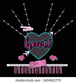 Heart and text tshirt design vector art