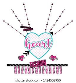 Heart and text tshirt design vector art