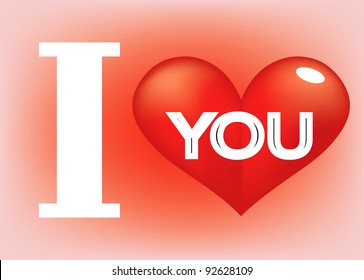 Heart with text vector illustration
