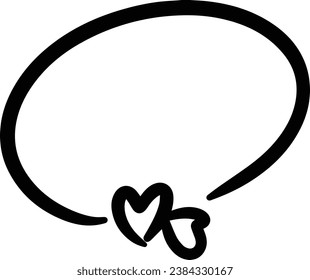 Heart textbox frame border abstract outline shape icon for decorative vintage doodle element for design in vector illustration
