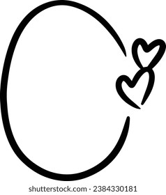 Heart textbox frame border abstract outline shape icon for decorative vintage doodle element for design in vector illustration
