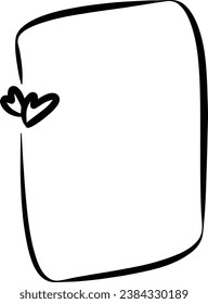 Heart textbox frame border abstract outline shape icon for decorative vintage doodle element for design in vector illustration
