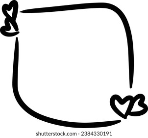 Heart textbox frame border abstract outline shape icon for decorative vintage doodle element for design in vector illustration
