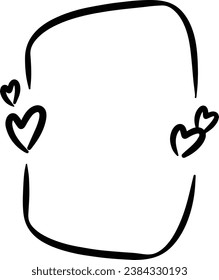 Heart textbox frame border abstract outline shape icon for decorative vintage doodle element for design in vector illustration
