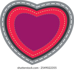 Parche de tejido de corazón. Pegatina de amor. Bordado Hipster