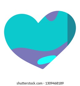 Heart texture. Love and pattern. Valentine's day concept. Colorful sticker. Abstract pattern - purple and blue elements isolated on white background