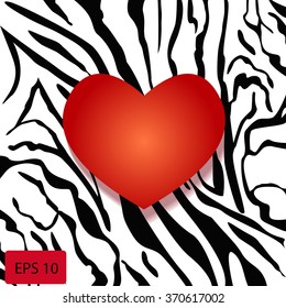 heart with texture of zebra