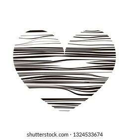 Heart texture Zebra. Vector illustration. Valentines day. Greeting card