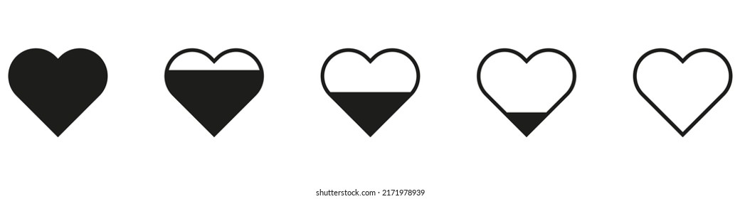 A heart that gradually fills its contents. Vector illustration isolated on a white background. eps10