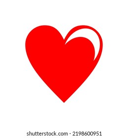 A heart that loves crescent moon view in the night