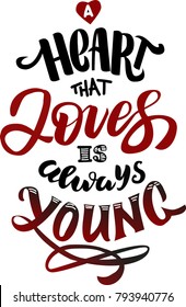 Heart that loves lettering vector