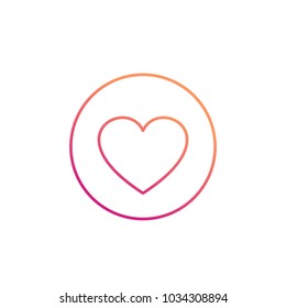 Heart thin line icon