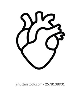 heart thin line vector icon