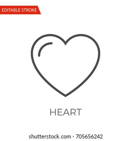 Heart Thin Line Vector Icon. Flat Icon Isolated on the White Background. Editable Stroke EPS file. Vector illustration.