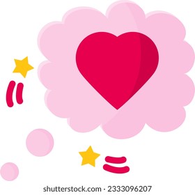 Heart Thinking Bubble Icon image. Suitable for mobile application.