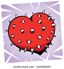 Heart With Thorns, Can Represent A Bitter, Defending Heart, Or A Bad And Evil Heart. Ideal For Institutional And Educational Materials