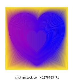 Heart with three colors and white